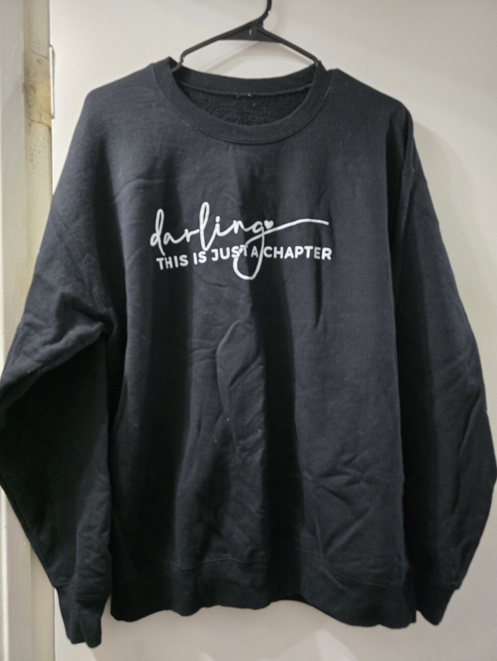 Black 'Darling This Is Just a Chapter' Crewneck Sweatshirt -Womans